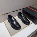 Prada Men's Black Lug Sole Slip-On Shoes